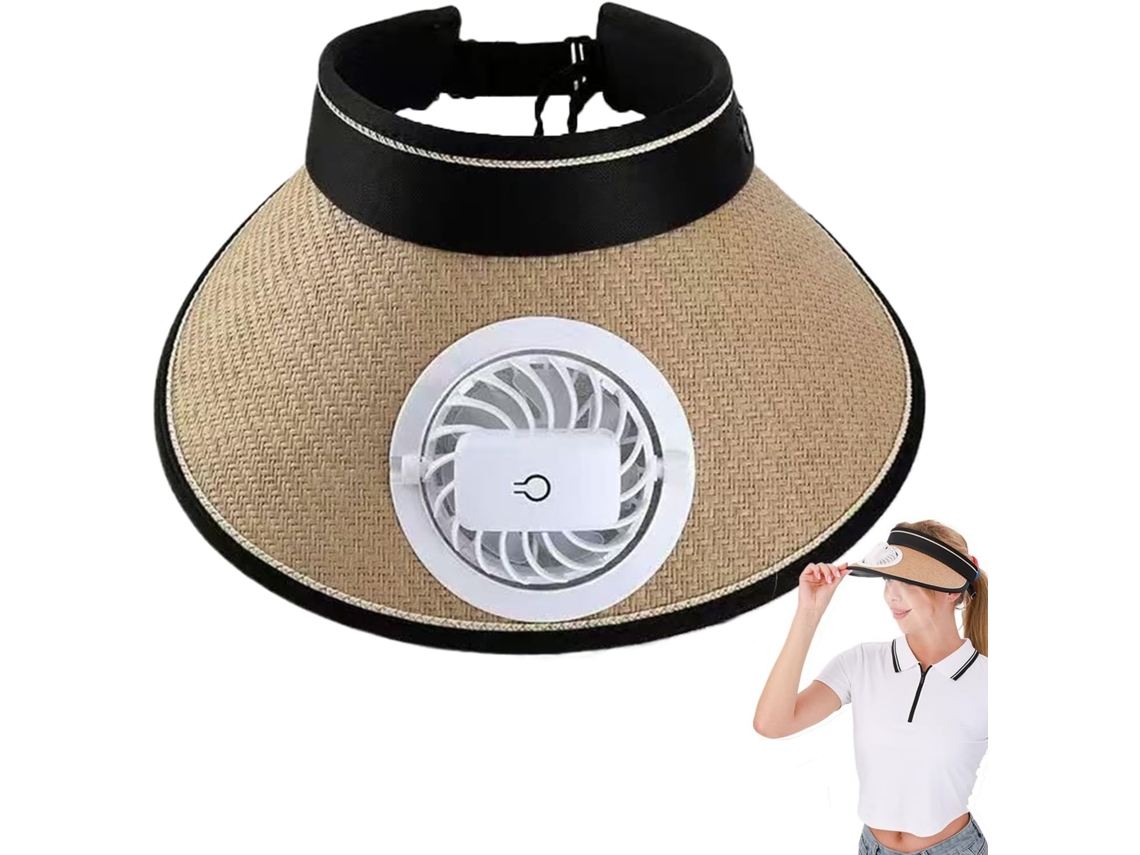 Chapéu Sol Ventilador, Respirável Proteção Uv, Boné Aba Larga Para Jardinagem, Golfe, Camping