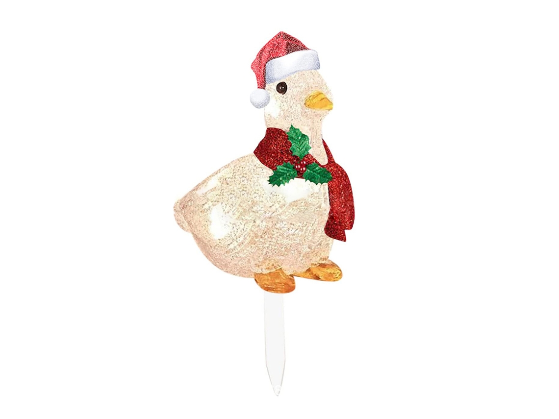 Pato Com Lenço Decorativo Luzes Planas Escultura De Jardim Enfeites Para Gramado Quintal Natal