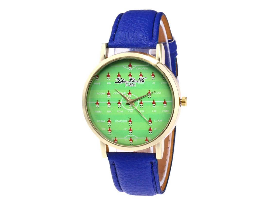 Relógio de Pareja Estudante Estilo Coreano Retro de Couro com Pulseira de Quartzo Azul