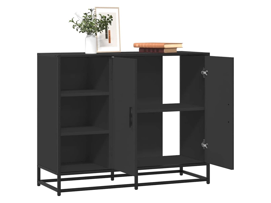 Vidaxl Aparador 92x35x76 Cm Derivados De Madeira Preto
