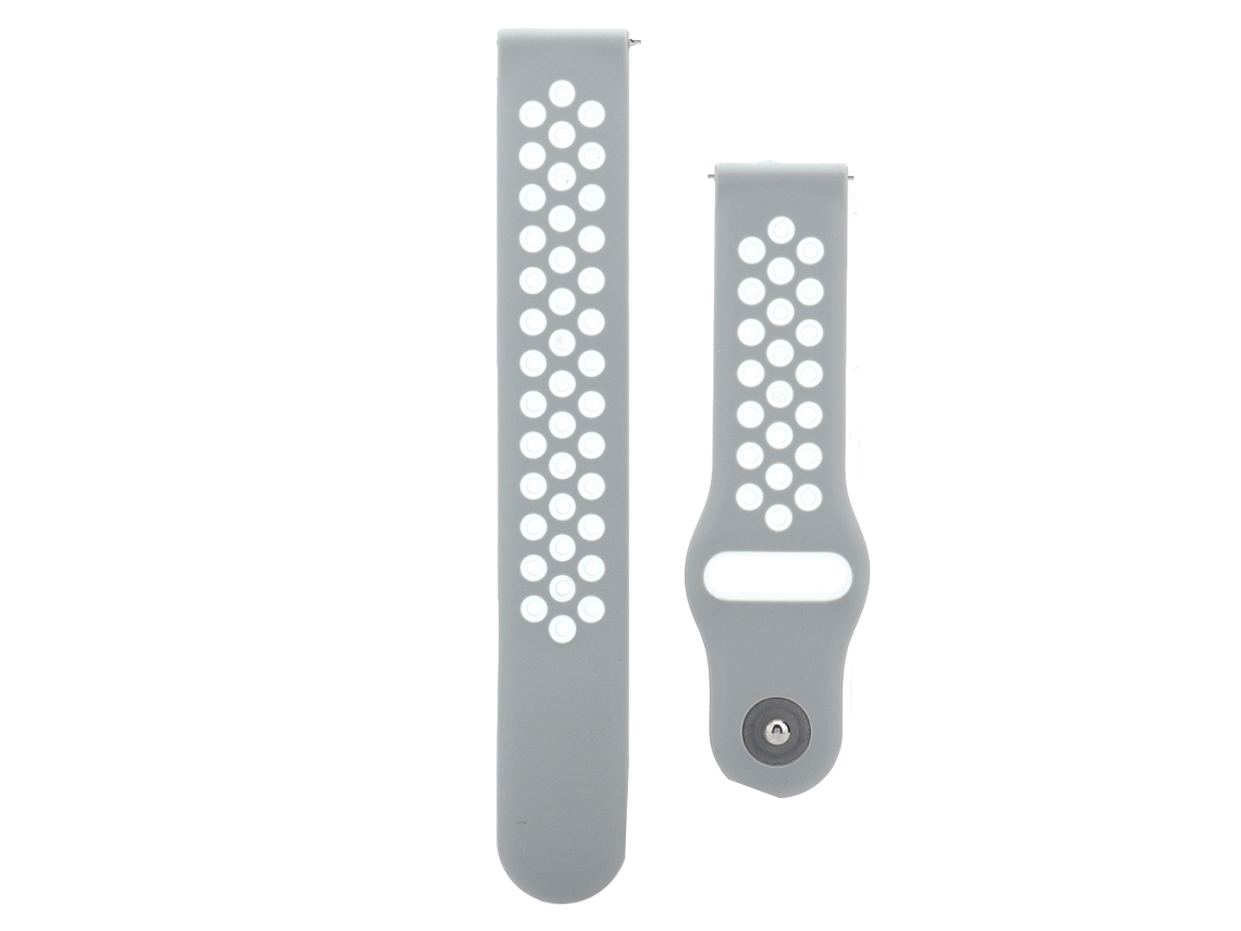 Correia de Relógio Silicone para Samsung Galaxy Active 22mm Cinza Branco