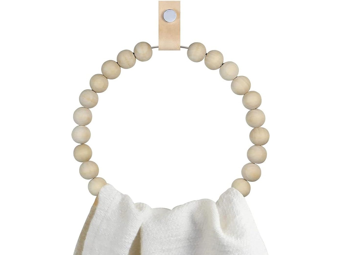 Porta-toalhas De Madeira, Estilo Boho, Feito À Mão, Com Argola Para