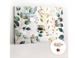 Quadro De Cortiça Com Impressão Padrão De Folhas E Plantas Para O Quarto Das Crianças Espelharte (120x80 Cm)