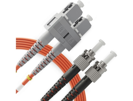 Cabo de Fibra Ótica BEYONDTECH Sc a St Om2 Multimodo Duplex 65 Metros 1 Unidade Cordão Duplo Fibra Óptica Upc/Upc 50/125 Lszh