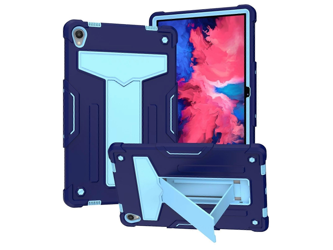 Capa Protetora Plana De Pc + Silicone Com Suporte Em Formato De T, Cor Contrastante E Resistente A Impactos, Para Lenovo Tab P11 (tab-j606f).