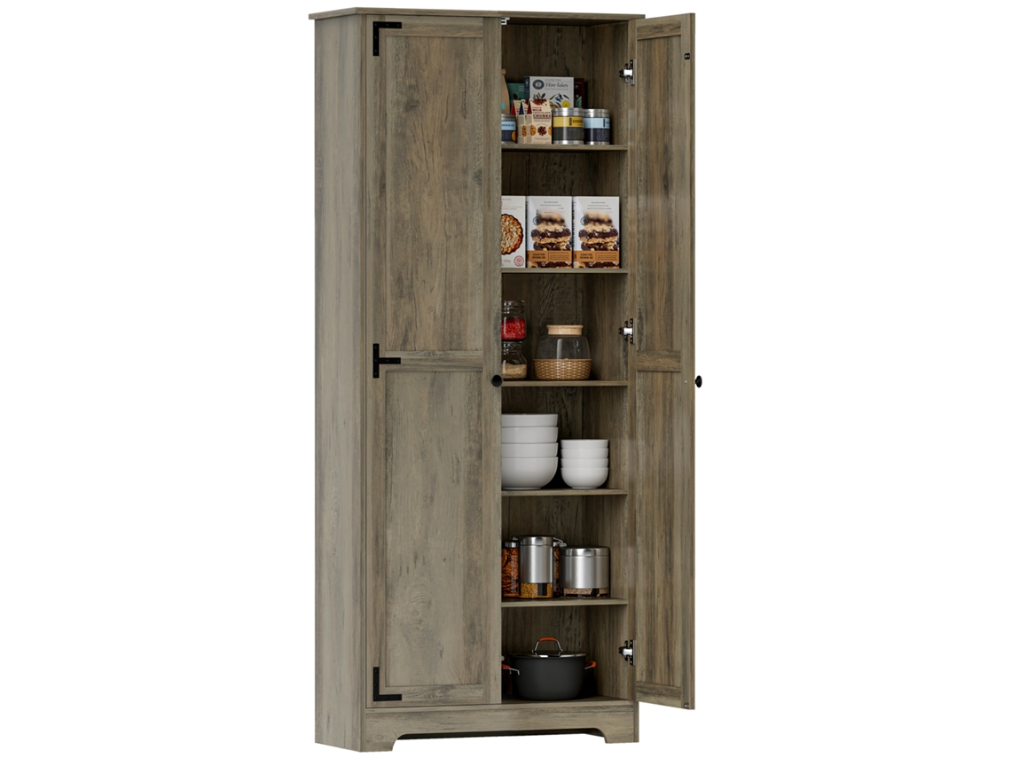 Armário de Cozinha PROFESIA BOYANG com 2 portas, prateleiras ajustáveis (78x31,5x182 cm) marrom acinzentado