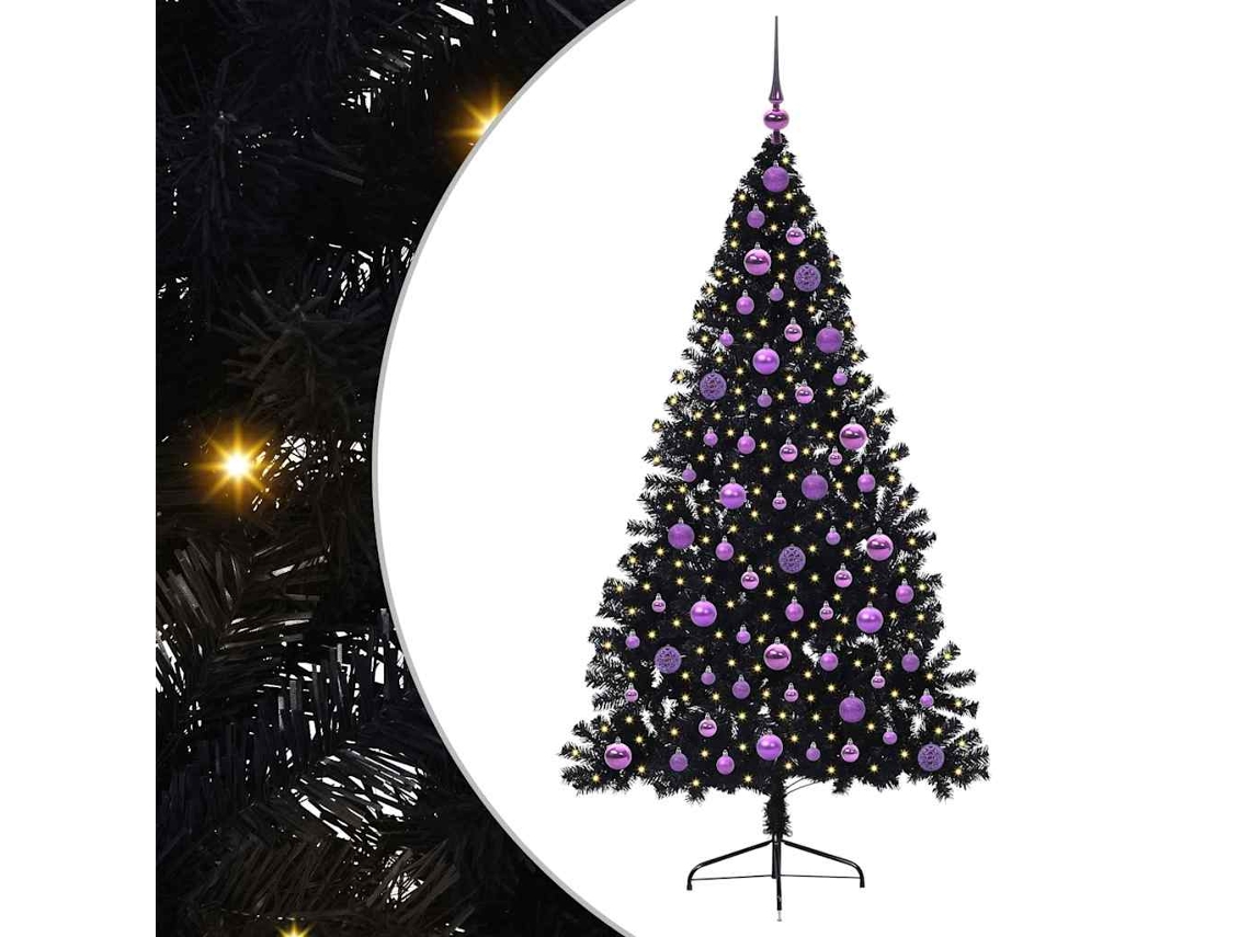 Conjunto 1 Decoração De Árvore De Natal Vidaxl Preto Pvc (180 Cm)