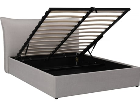 Cama Dupla Com Arrumação Megeve 160 X 200 Cm - Cinzento