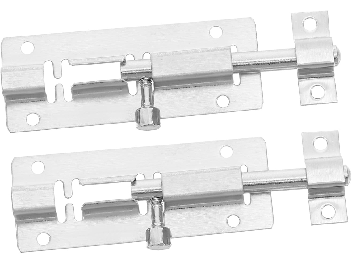 2 Peças De Trinco Deslizante Em Aço Inoxidável Com Extensão Portas Celeiro, Banheiro, Quarto, Galpão E Janelas