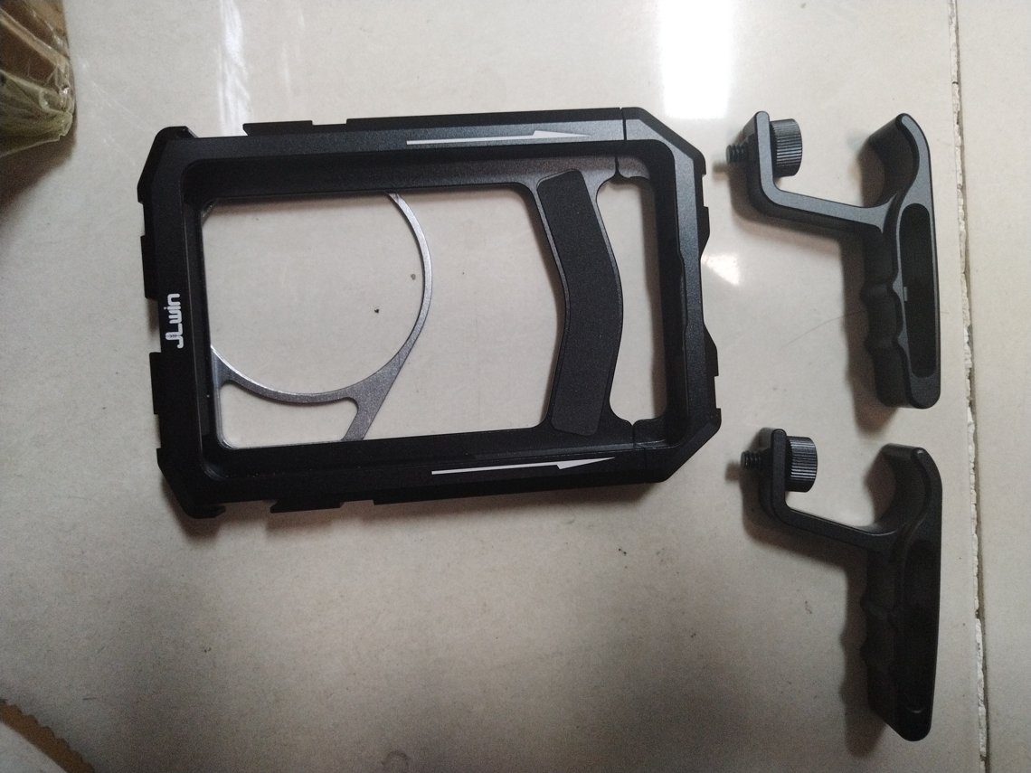 Kit De Estabilizador De Vídeo Para Smartphone Com Manoplas Duas Caixa De Metal Cold Shoe Para Iphone 16/15/14/13 Vlog Live Streaming