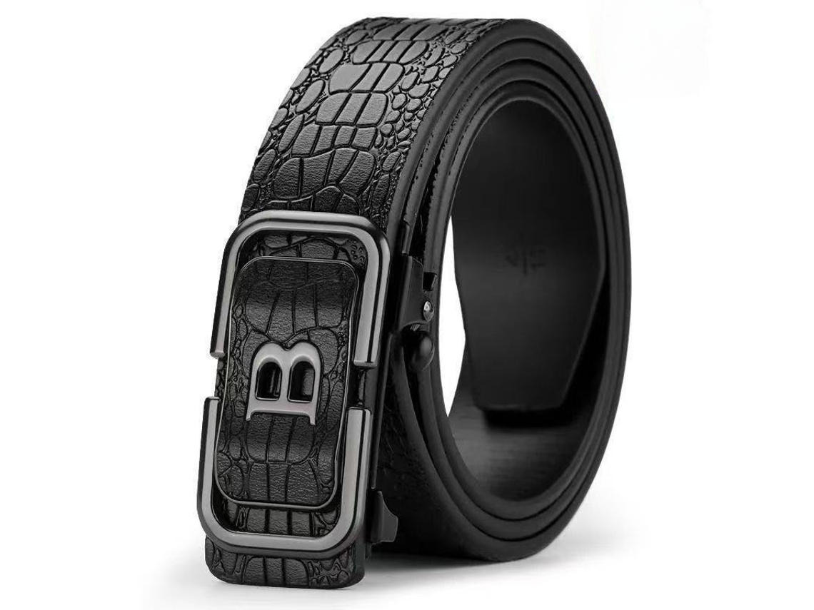Cinto De Pele Pu Masculino Yuysan, Comprimento 120 Cm, Wy20 - Preto