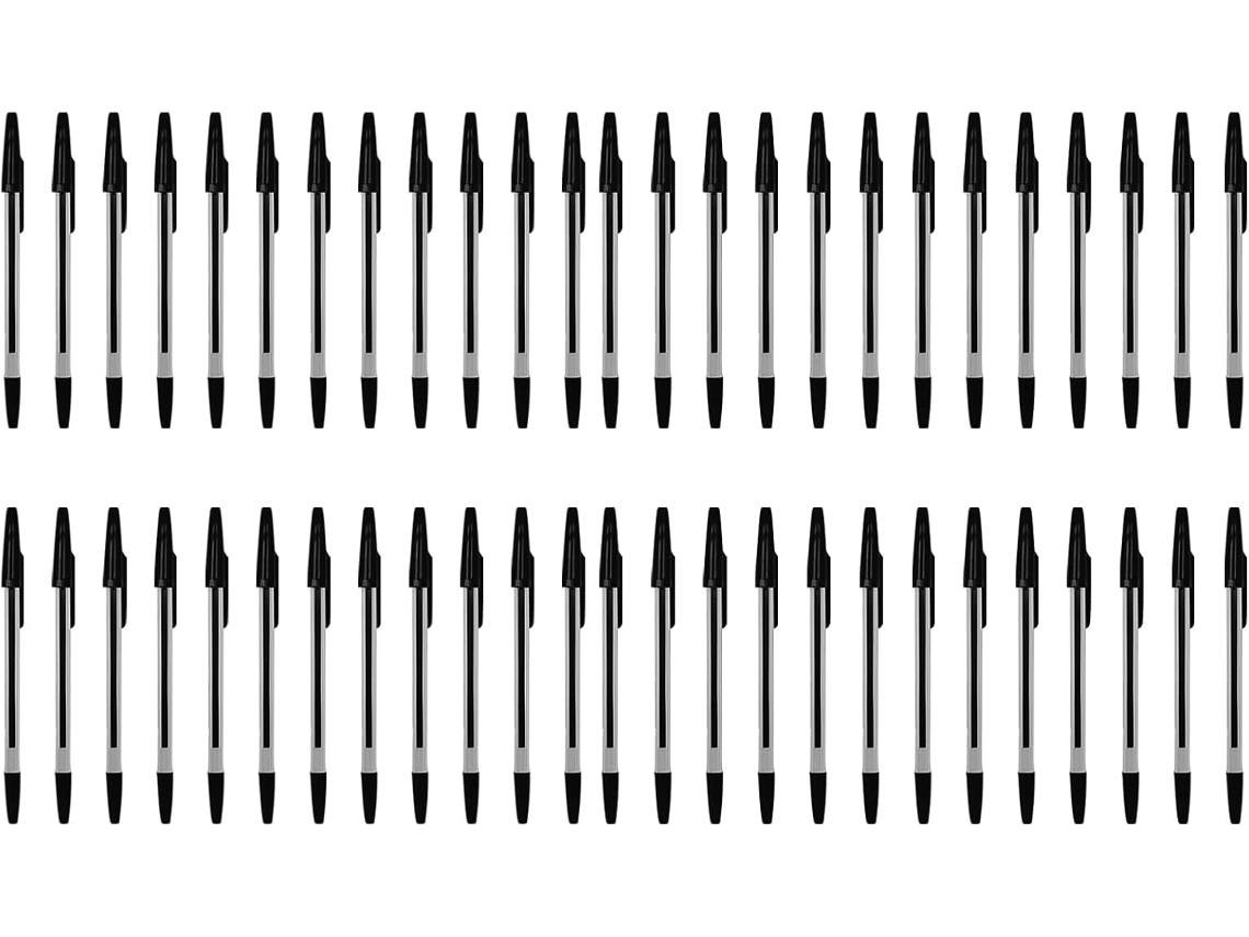 Pacote Com 12/24/50/100 Canetas Esferográficas Com Refis, Material De Escritório, Tinta Azul/preta/vermelha