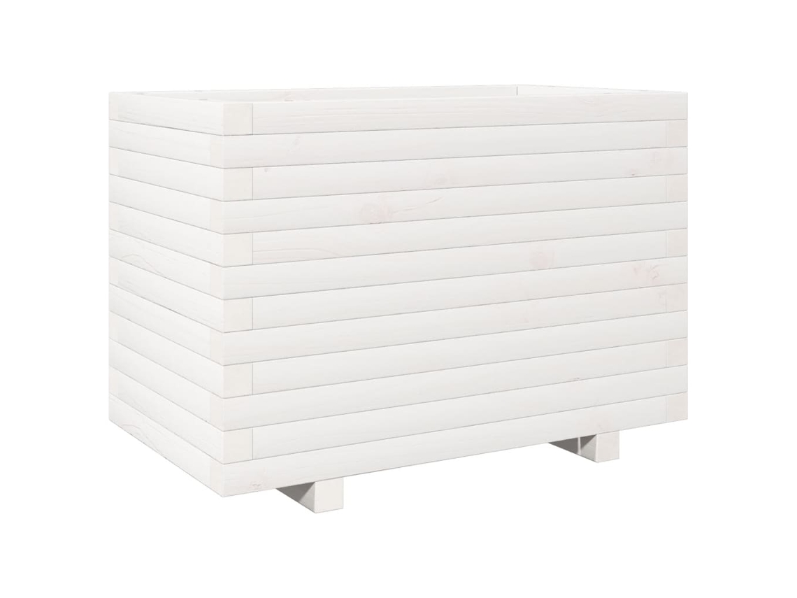 Garden Planter, Garden Planters Vidaxl Branco Madeira De Pinho (70 X 40 X 49.5 Cm)