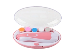 Mali aparador Elétrico de Unhas para Bebê com 6 Cabeças de Lixamento e Luz Led Rosa