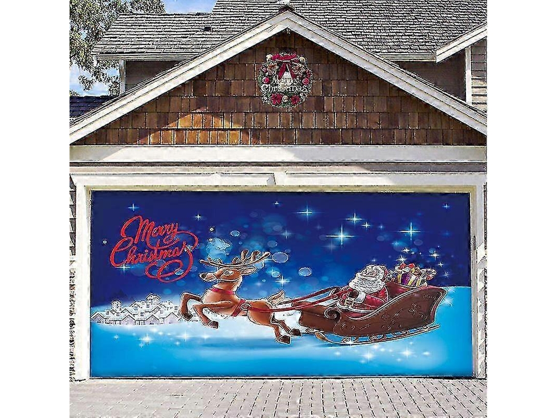 Capa De Porta De Garagem De 4,88 X 2,13 M Com A Inscrição Feliz Natal Decoração Ideal Para As Festas De Fim De Ano. Hengjian