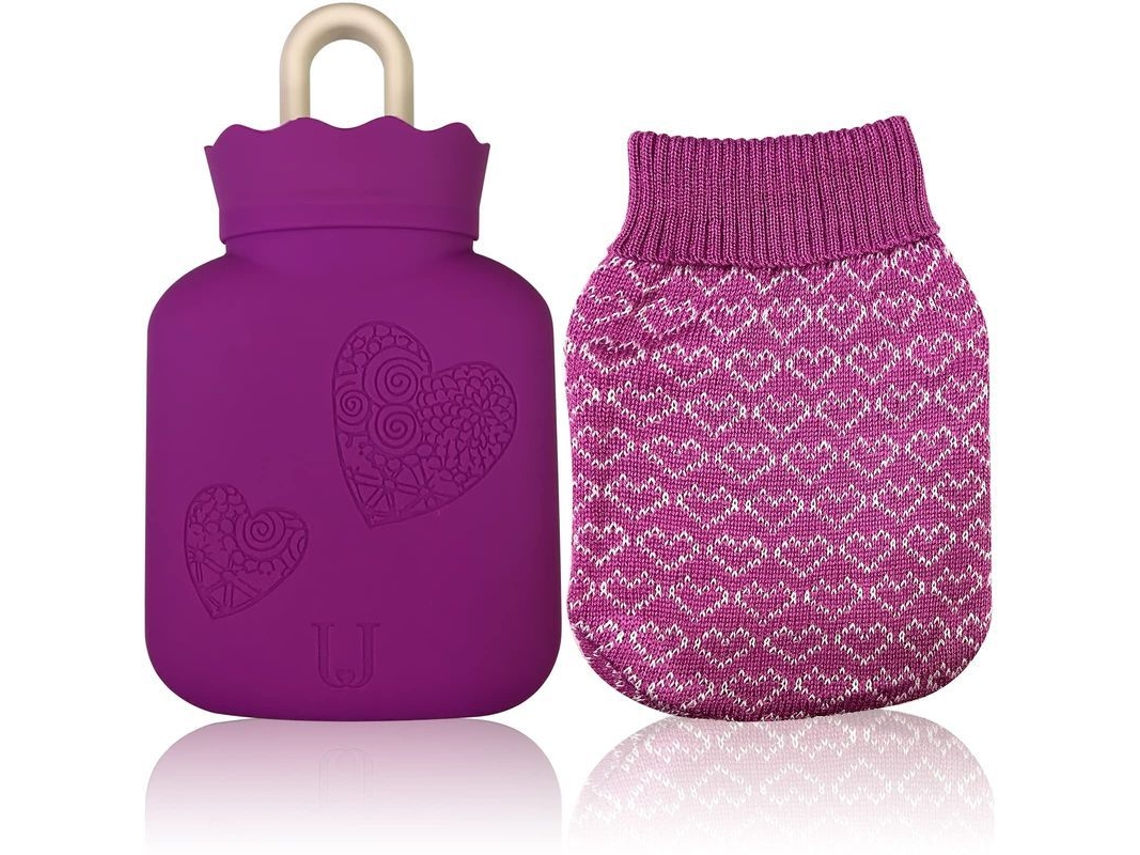 Bolsa De Água Quente De Silicone Para Crianças, Alivio De Dor, Crampeiras, Costas, Pescoço, Pés (roxo)