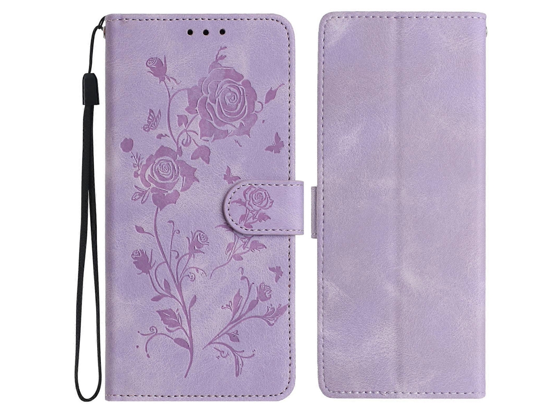 Capa De Celular Em Couro Com Estampa De Rosa Em Relevo Para Redmi 15 5g/4g (171 Mm, Tamanho Europeu).