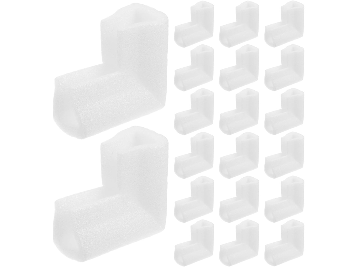25 Peças Protections D'angle En Mousse Perlée Blanches