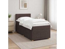 Vidaxl Cama Box Spring Com Colchão Marrom Escuro 80 X 200 Cm Tecido