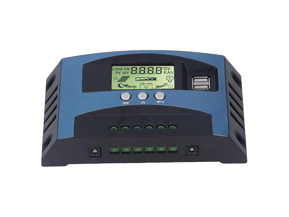 Controlador De Carga Solar Mppt 60a 12v 24v Com Lcd E Duas Saídas Usb