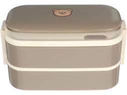 Recipiente Bento Portátil De Aço Inoxidável Com Dupla Camada E Capacidade Para 1400ml