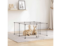 Vidaxl Gaiola P/ Animais De 12 Painéis C/porta 70x70x35 Cm Aço Preto