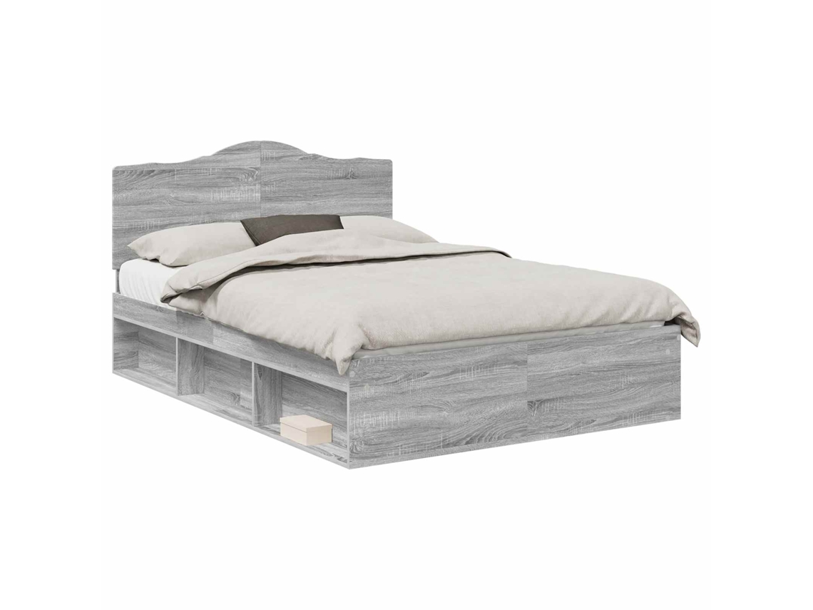 Estrutura da Cama com Cabeceira Cinza Sonoma 160x200 cm MAISON EXCLUSIVE