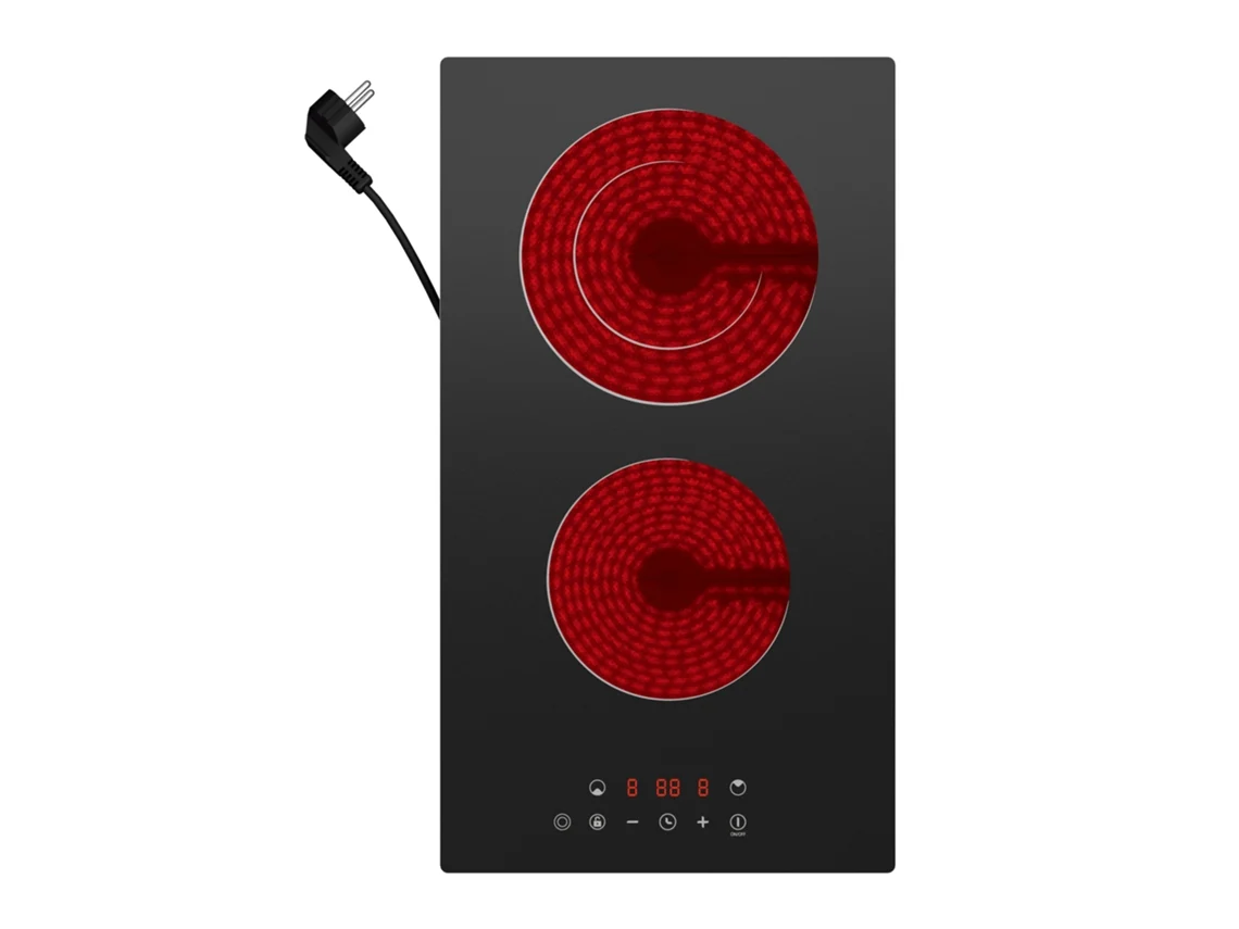 Placa De Vitrocerâmica Ciarra com 2 Zonas 3200w 29cm Função Boost Touch Control 9 Niveles Cdver322 Cdv