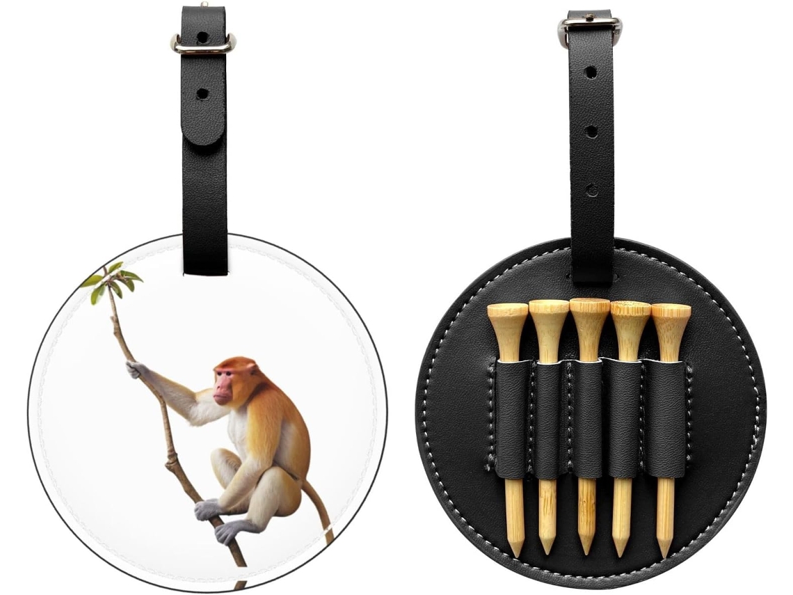 Bolsa para Tees com estampa de macaco narigudo, preta, fácil de transportar e eficiente, S/MARCA