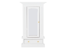 Armário De Madeira Miniatura Para Casa De Boneca Acessório De Mobiliário Simulado (branco)