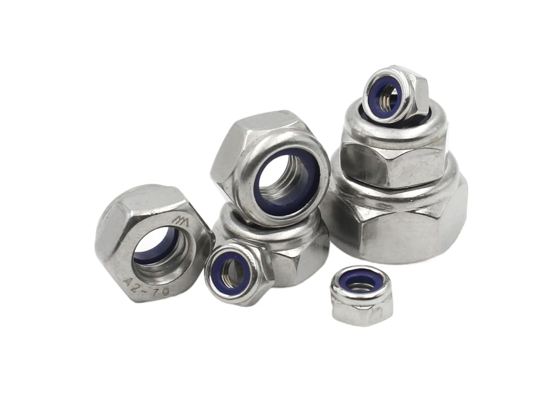 Porca Sextavada De Travamento M2 5 M3 M4 M5 M6 M8 M10 M12 M14 M16 M18 M20 M22 Com Inserto Aço Inoxidável 304 20 Peças