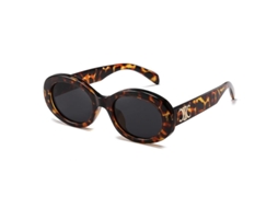 2026 gafas de Sol Celinn Selin Ovaladas com Logotipo Dourado Uv400 para Proteção Solar Moda