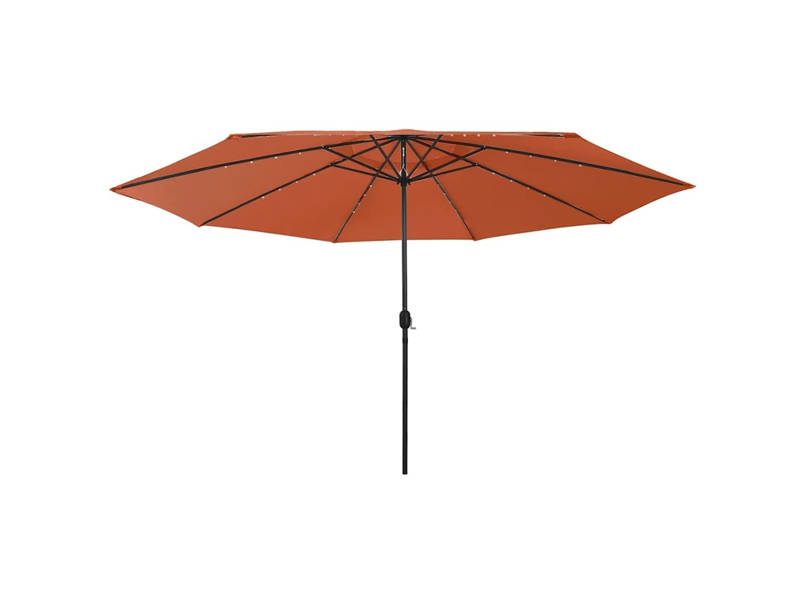 Vidaxl Guarda-sol De Jardim Com Luzes Led 400 Cm Terracota