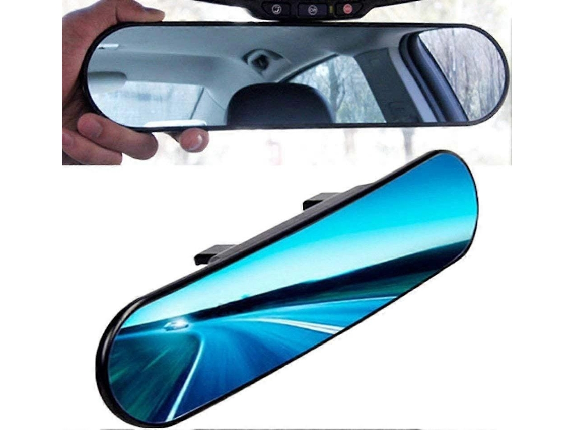 Retrovisor Panorâmico - Para Interior De Carro - Universal E Antirreflexo - Redondo Com Ajuste De Ângulo