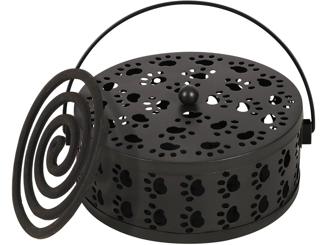 Suporte Portátil para Espiral Repelente de Mosquitos, em Ferro, com Alça, Ideal para Casa, Escritório e Camping BRILVIBERA
