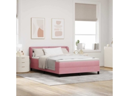 Vidaxl Cama Box Com Cabeceira Rosa 160 X 200 Cm Veludo