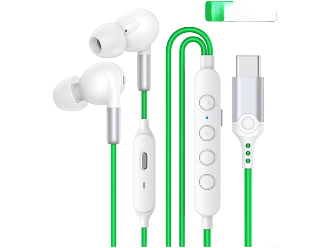 Fones De Ouvido Intra - Auriculares Com Cabo De 3, 5 Mm E Usb - C - Redução De Ruído - Son Hifi - Para Iphone