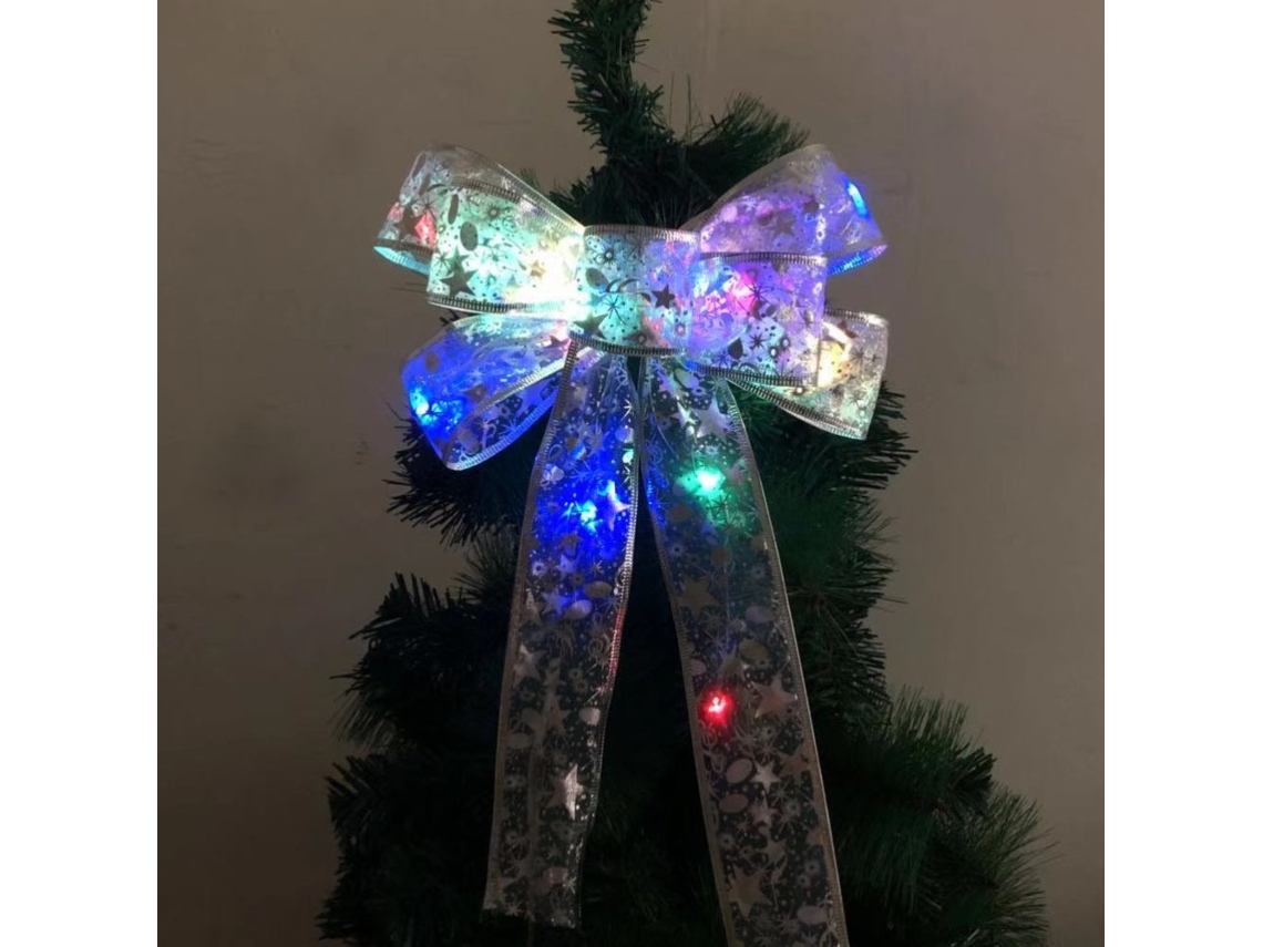Luz de Natal Laço Brilhante Ornamentos Suspensão Led Árvore Jardim S/MARCA