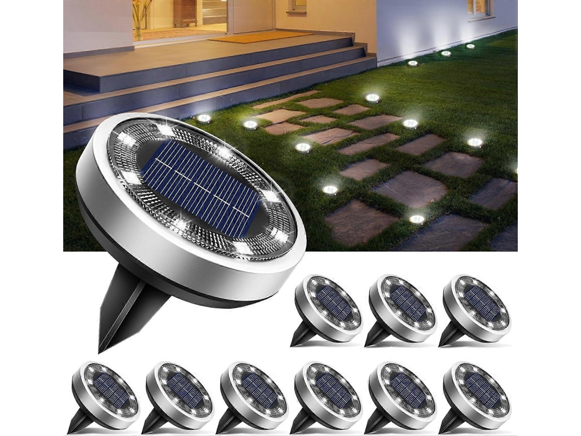 Luminária solar com 30 LEDs em vidro IP65 para exterior AQUAFORGE