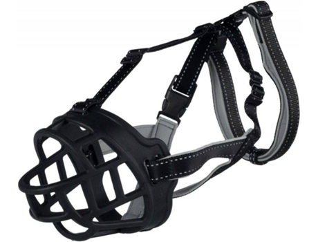Açaime para Cães  Ajustável e Refletor (Preto - Nylon - M - Porte Médio)
