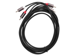 Cabo De Áudio 2rca Macho Para 2rca Macho Dourado Placado 3m/9.8ft Para Tv Amplificador Cd Player