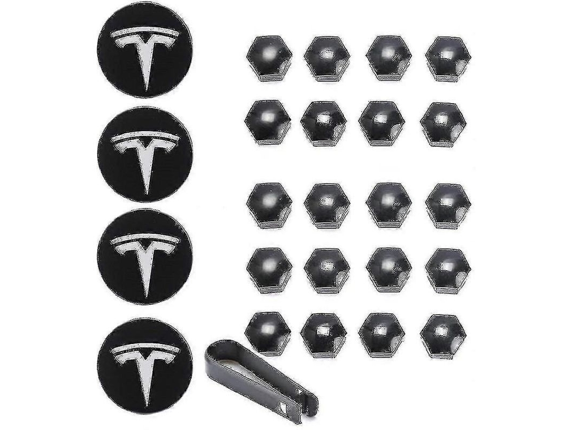 Kit Tapa De Rueda Y Tapa De Tornillo Para Tesla Model 3 X S 18-19 Pulgadas Con 4 Tapas Centrales Y 20 Tapas De Tornillo