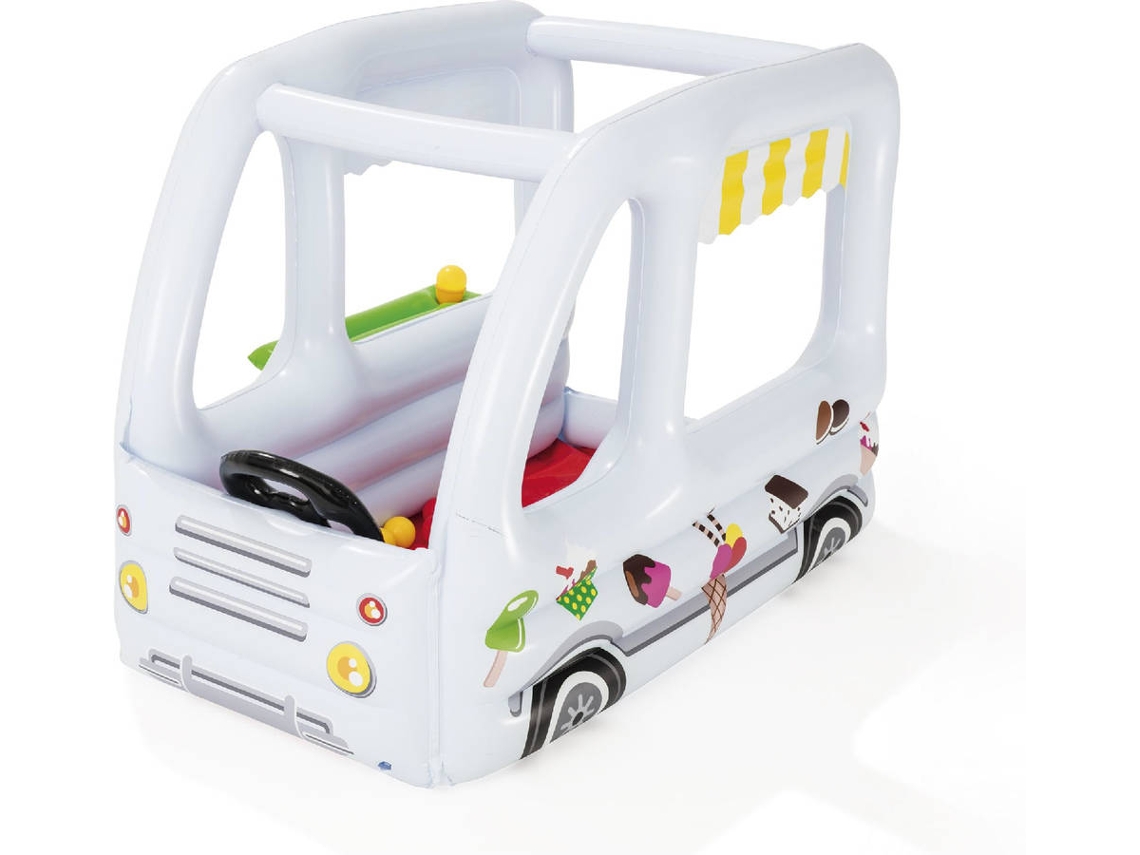 Insuflável BESTWAY Scoops'n Smiles Bouncer com 10 bolas de jogo 122x84 cm cor branca com paredes infláveis