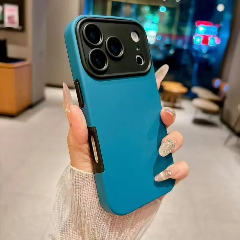 Capa De Silicone Para Iphone 14 Pro (azul) Com Bordas Rígidas E Macias, À Prova De Quedas.
