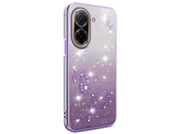Capa Para Xiaomi Redmi A5 4g (171, 7 Mm) Poco C71 4g, Flexível De Tpu Com Estampa Floral E Degradê Na Cor Roxa