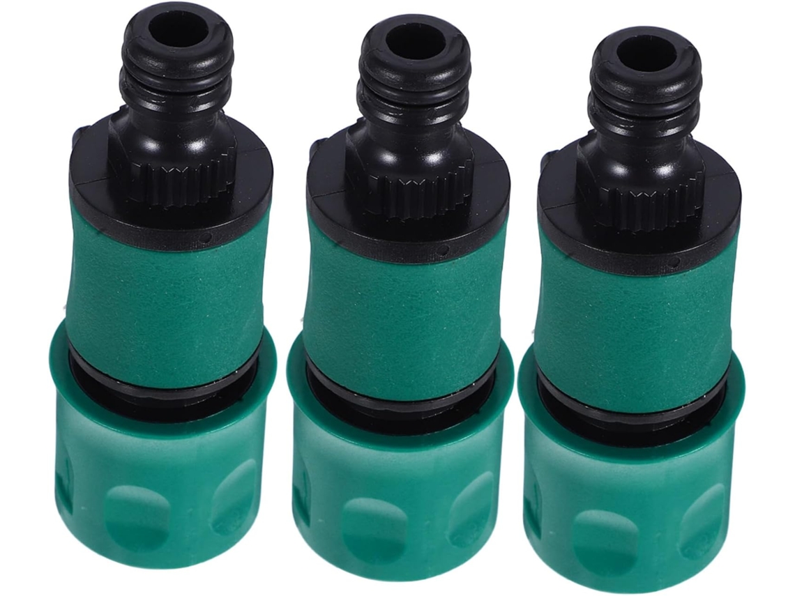 Conjunto De 3 Conectores Plástico Para Mangueira Jardim Com Válvula