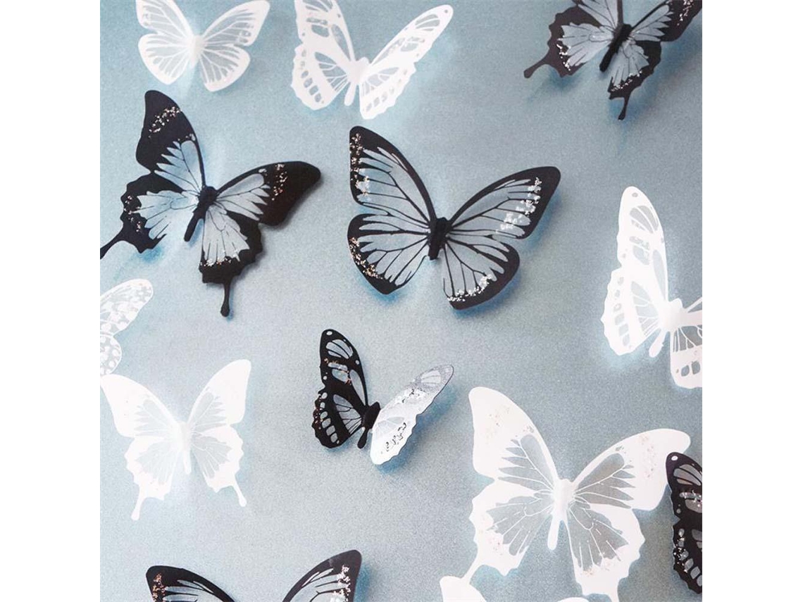 Sticker De Parede 3d Borboleta Decoração Estampa Dourada