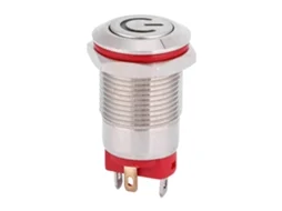Interruptor De Botão Metal À Prova D'água 4 Pinos 12mm Com Led Anel Branco Auto Bloqueio Ip66 Ik09