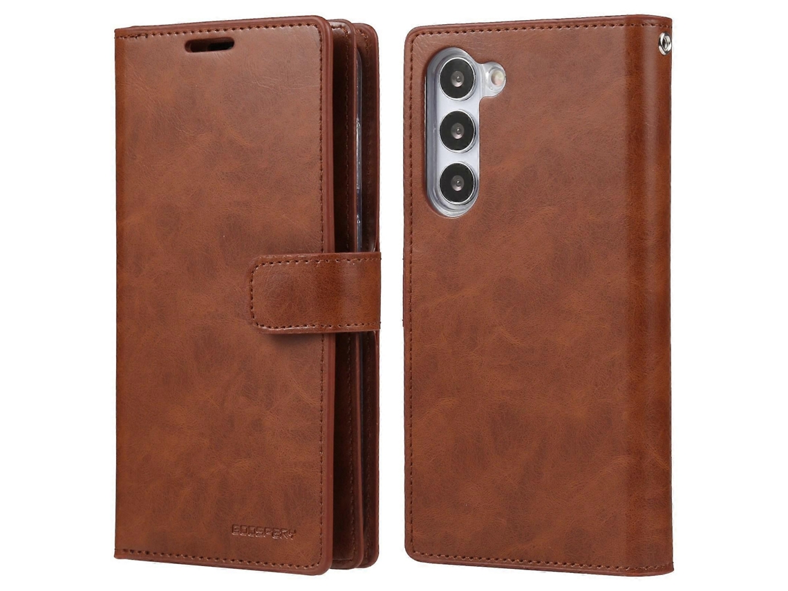 Capa De Couro Para Celular Goospery Mansoor Diary Com 9 Compartimentos Para Cartões Para Samsung Galaxy S25+ 5g