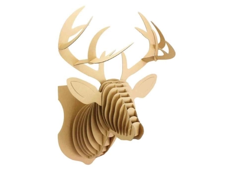 Troféu de veado de papelão para montar 31 x 54 x 30 cm - MegaCrea - Decoração - Cartão